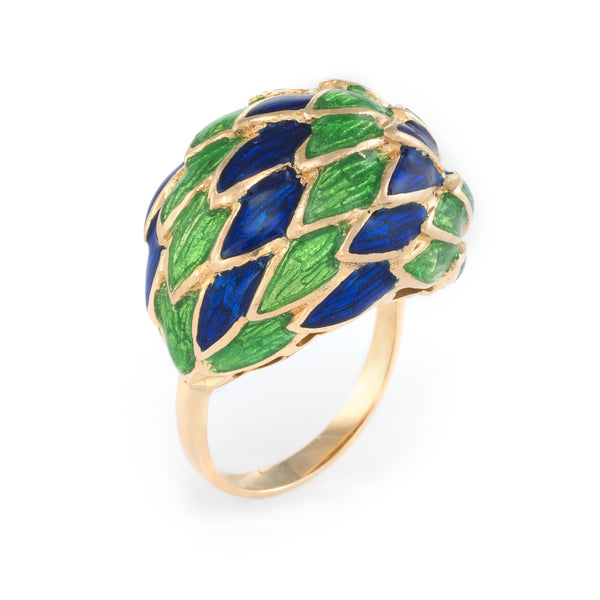 Sophie Jane Vintage Enamel Feather Ring