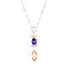 Elegant Amethyst Aquamarine Drop Necklace