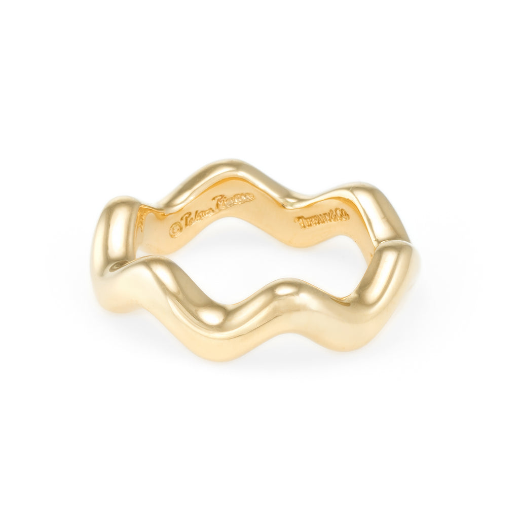 Tiffany Co Zig Zag Ring Estate 18k Yellow Gold Sophie Jane