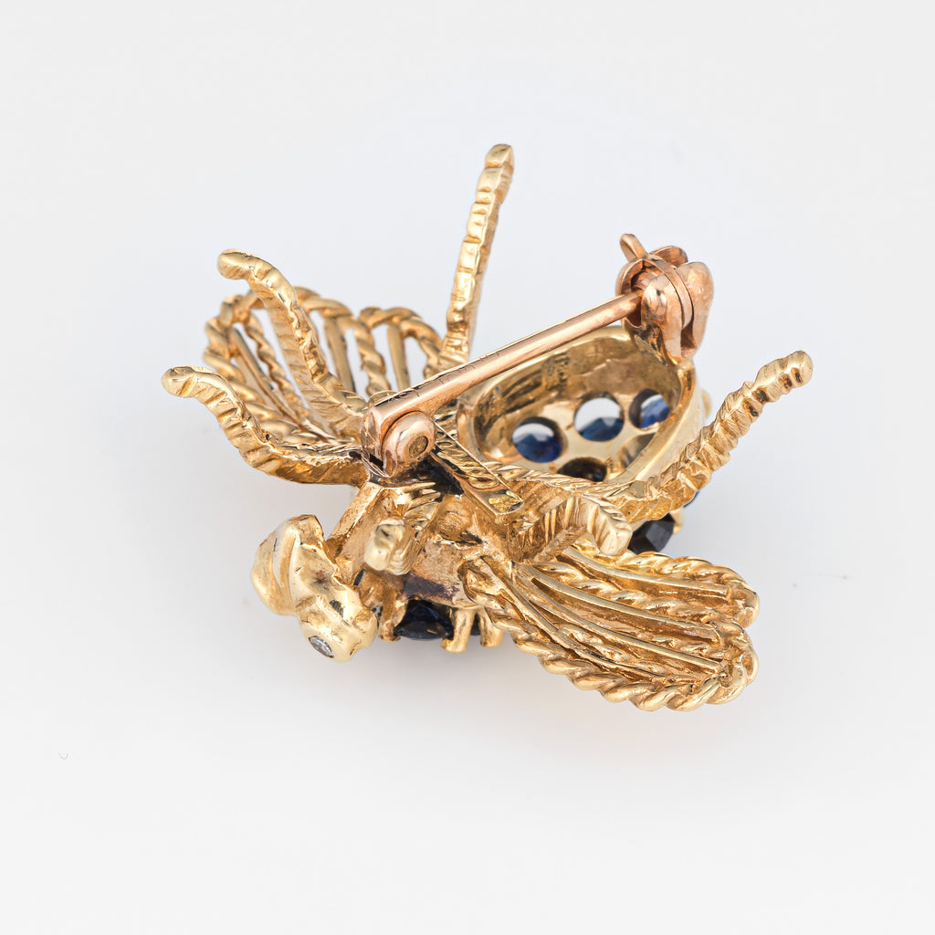 Sophie Jane Vintage Crab Brooch Diamond 14K Yellow Gold Cancer Zodiac Pin Ocean Jewelry