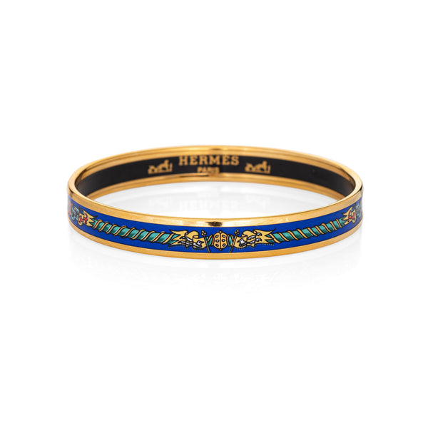 Hermès Cuff enamel Bracelet motif ○ Labellov ○ Buy and Sell Authentic Luxury