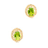 Peridot Stud Earrings Vintage 14k Yellow Gold