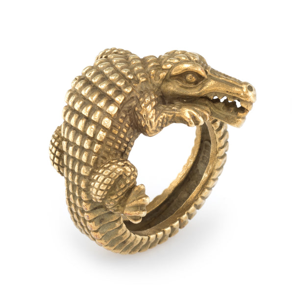 Vintage Kieselstein Cord Alligator Ring Circa 1988