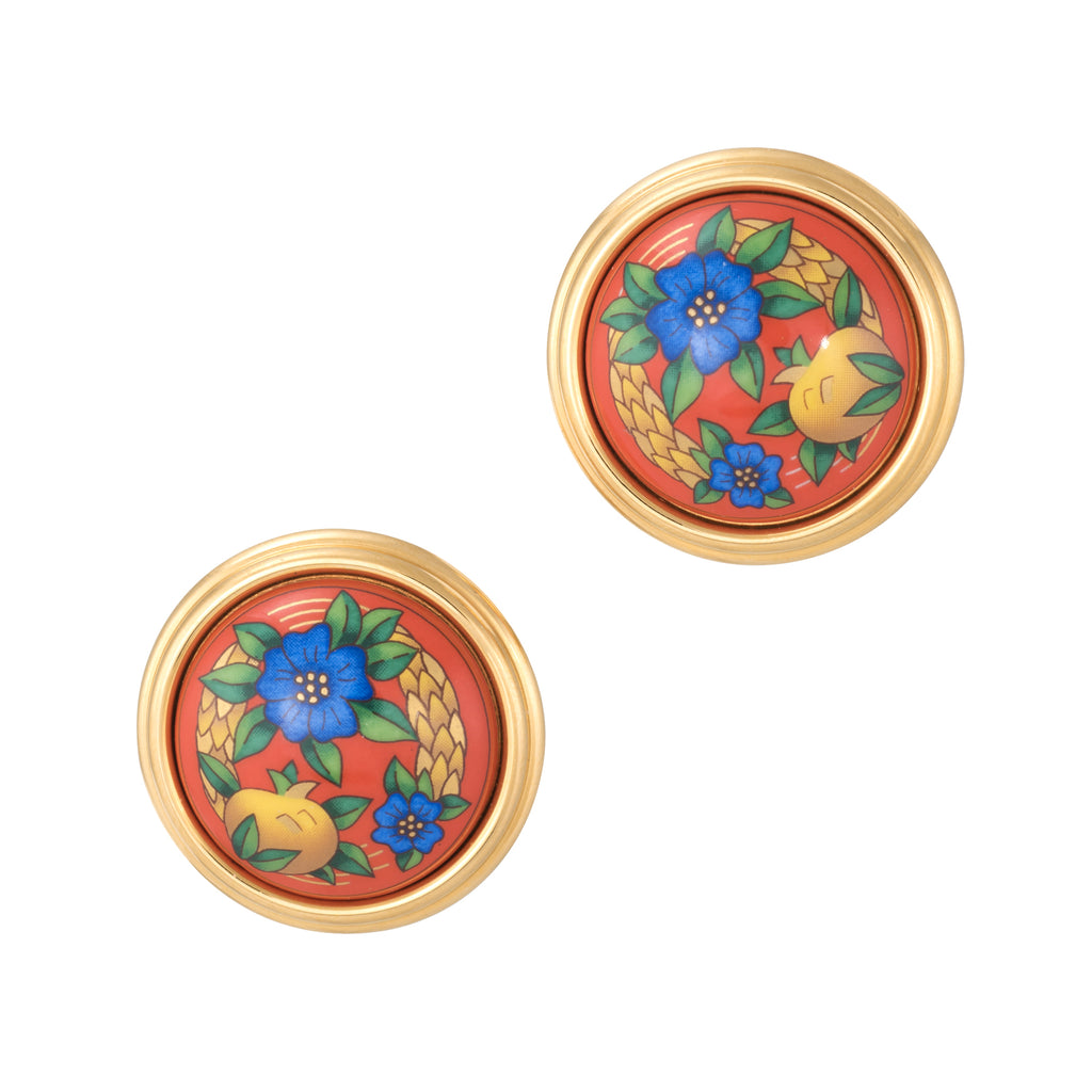 Sophie Jane Jewelry Hermes Floral Enamel Earrings