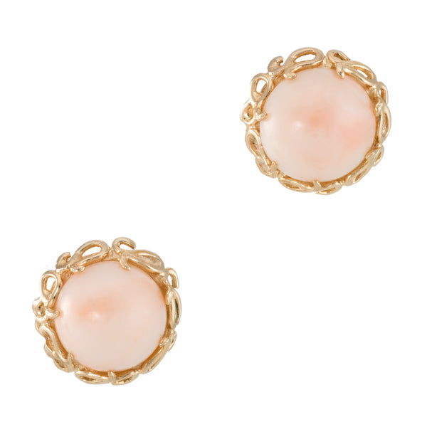 Pink Angel Skin Coral Earrings