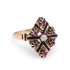 Art Deco Diamond and ruby ring