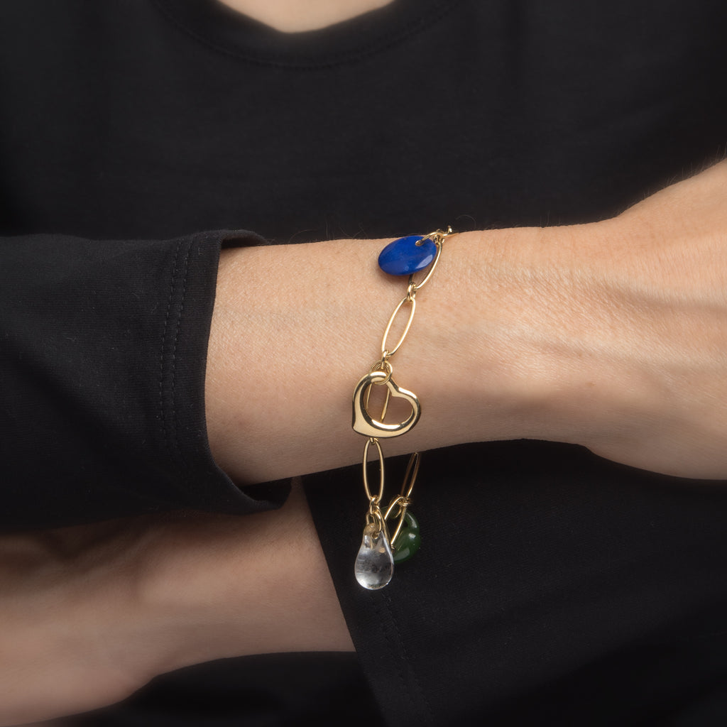 Tiffany Co Elsa Peretti 5 Charm Bracelet 18k Yellow Gold Estate Fine Sophie Jane