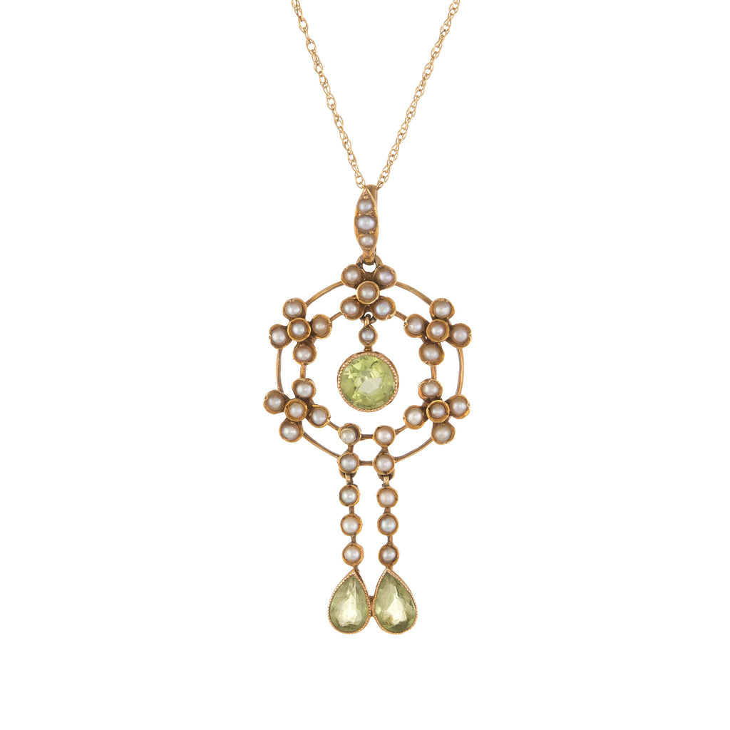 Yellow Gold Peridot Pendant | AC Silver