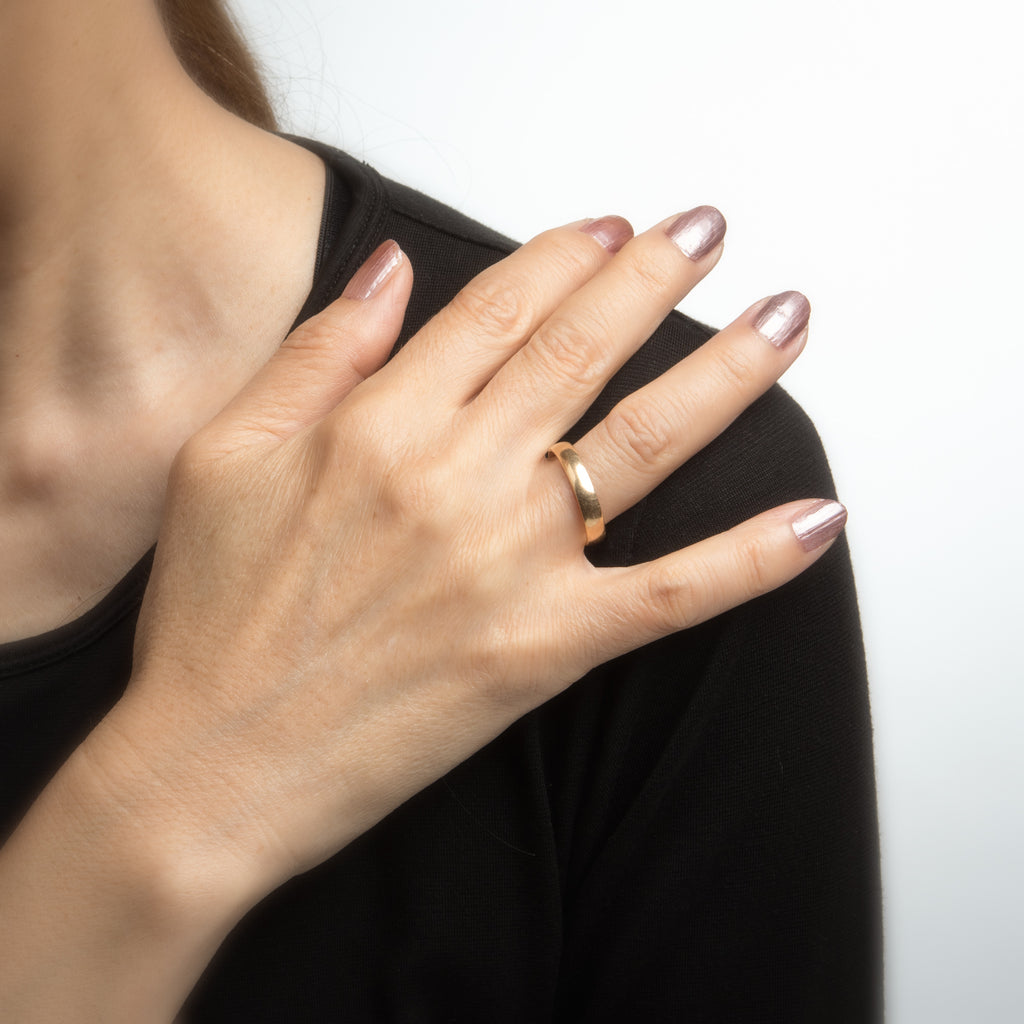 Vintage Swedish Wedding Band 18k Yellow Gold Sz 1/2 Ring Estate