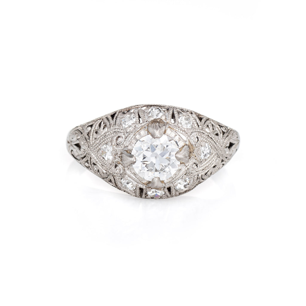 Edwardian Engagement Ring with Diamond Cluster Top | Exquisite Jewelry for  Every Occasion | FWCJ