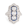 Art Deco Engagement Ring with French Sapphires