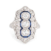 Art Deco Engagement Ring with French Sapphires