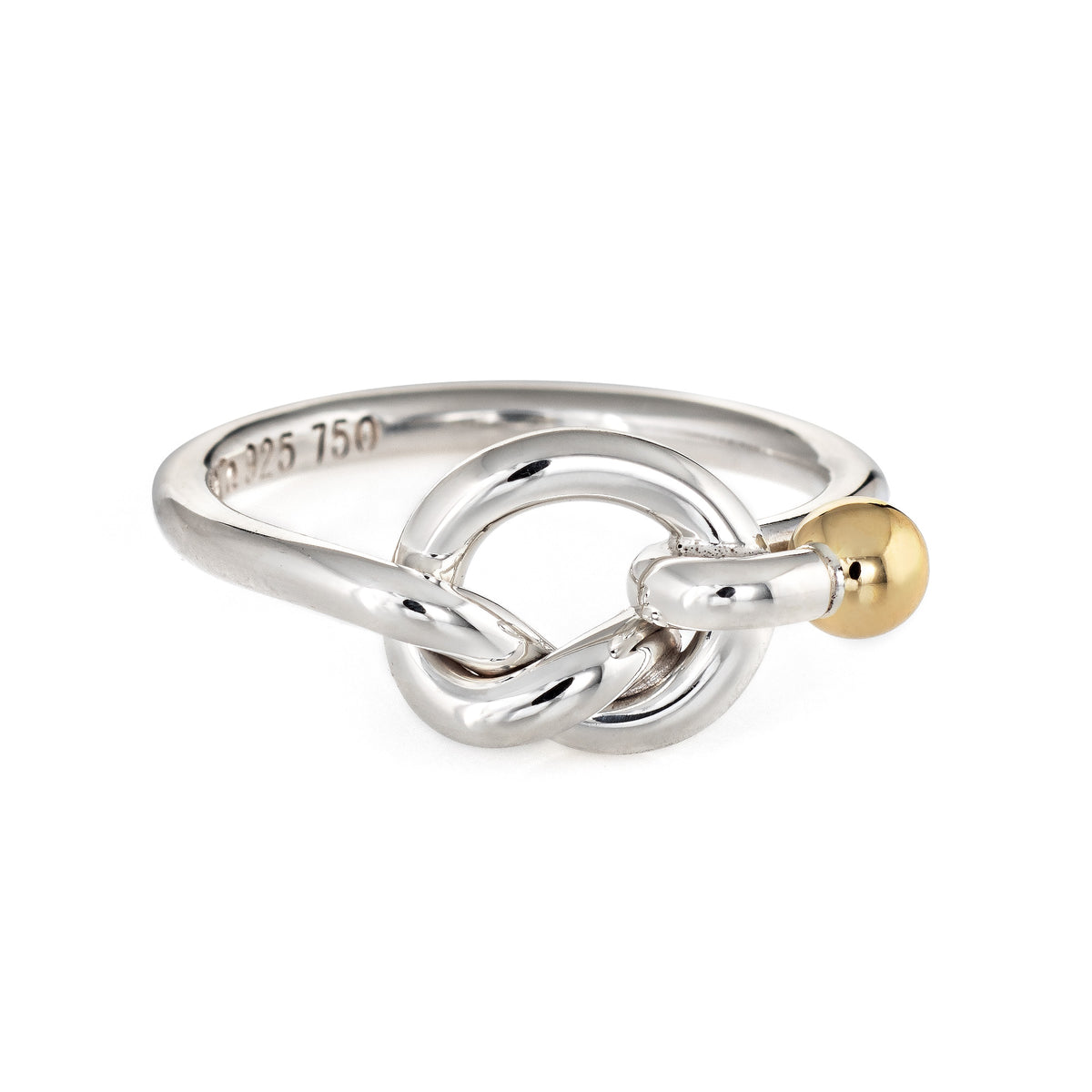 Tiffany & Co Love Knot Ring Sz 6.5 Vintage 18k Gold Sterling