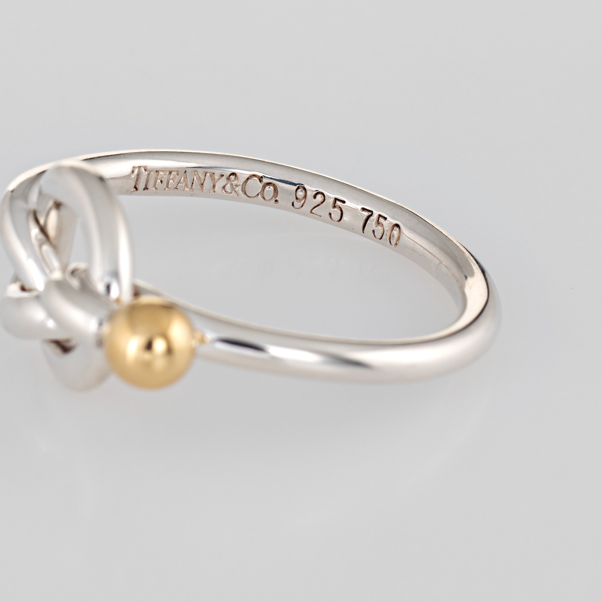 Tiffany & Co Love Knot Ring Sz 6.5 Vintage 18k Gold Sterling